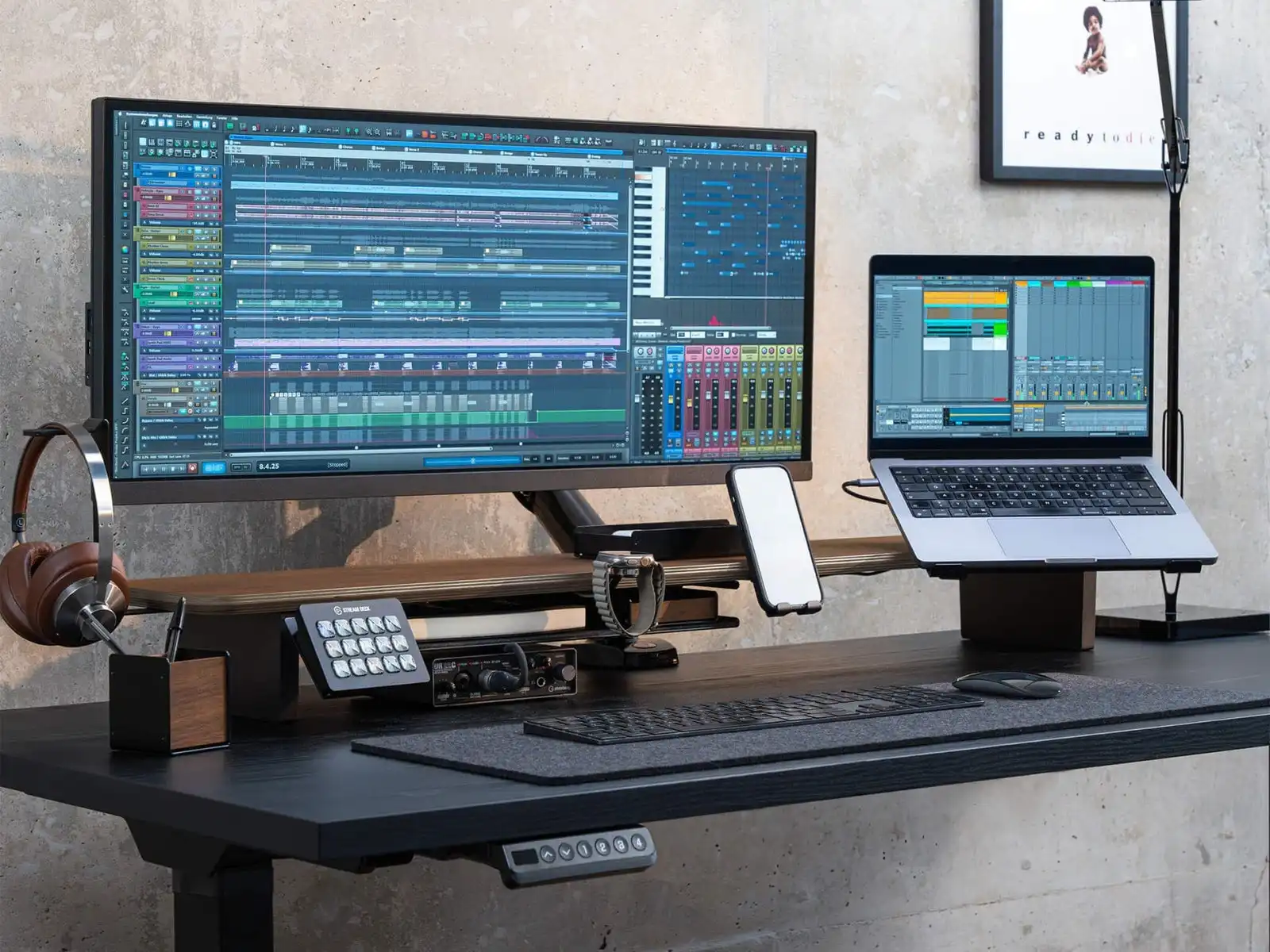 Balolo Setup Cockpit (Large) - Solid wood and steel desk shelf